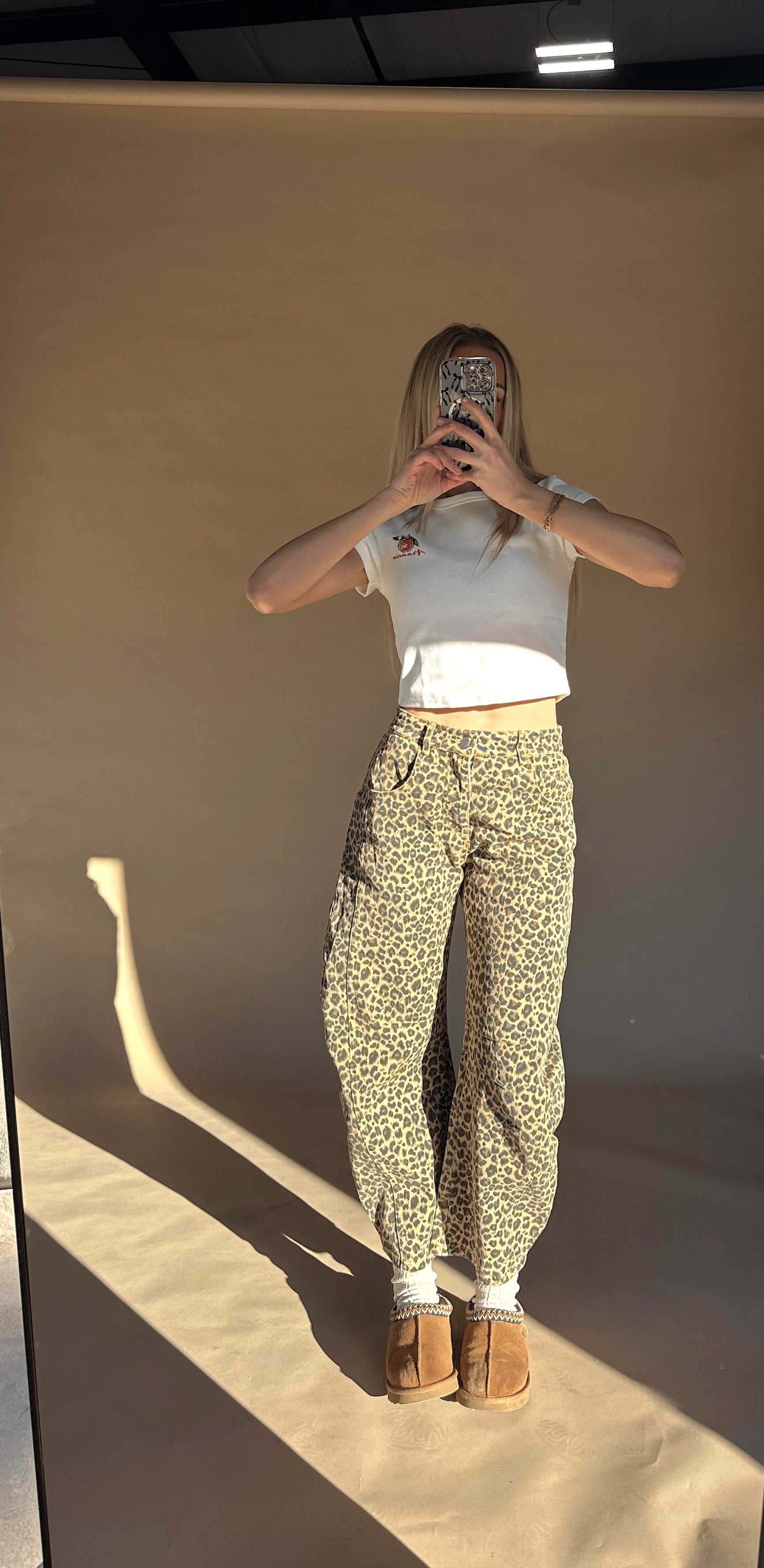 leopard print jeans