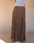 leopard print maxi length skirt