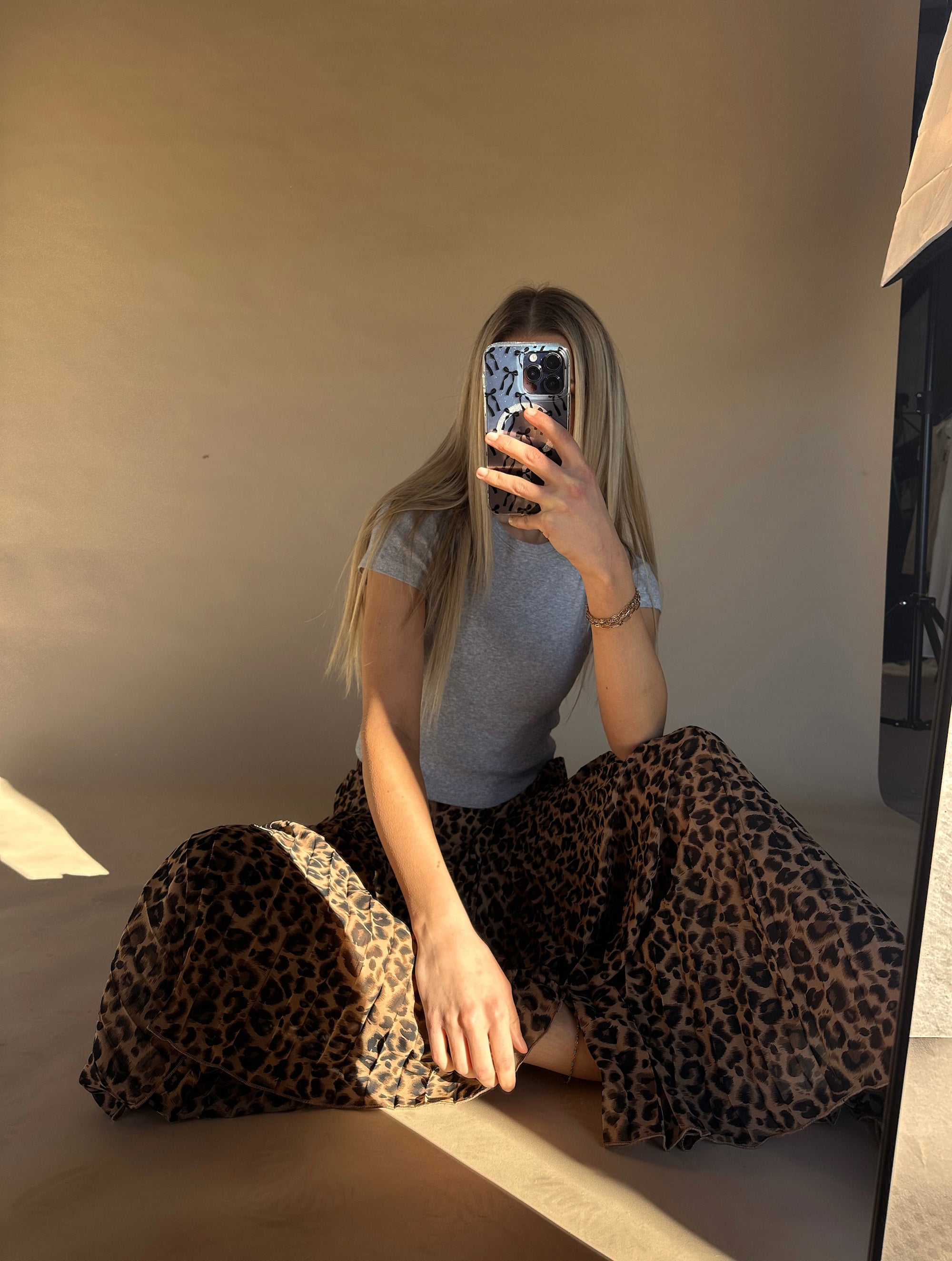 leopard print maxi skirt